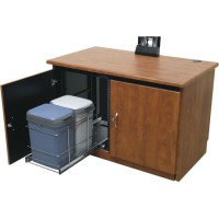 C5 CREDENZA SLIDING WASTE BASKET SYSTEM, INCLUDES 2 RECEPTACLES WITH LIDS