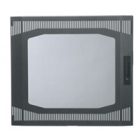 PLEXI-VENTED FRONT DOOR, FITS 10 SPACE DTRK RACKS, BLACK FINISH